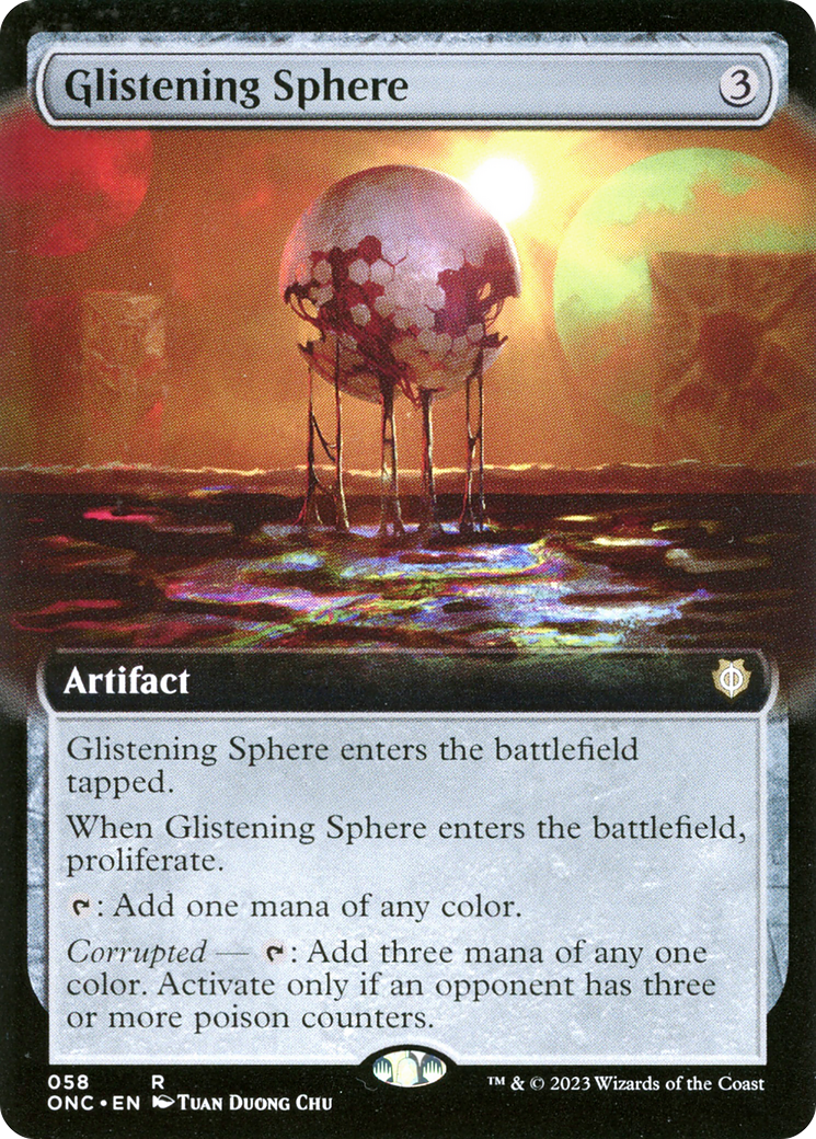 Glistening Sphere (Extended Art) [Phyrexia: All Will Be One Commander] | Black Swamp Games