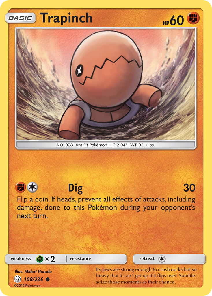 Trapinch (108/236) [Sun & Moon: Cosmic Eclipse] | Black Swamp Games
