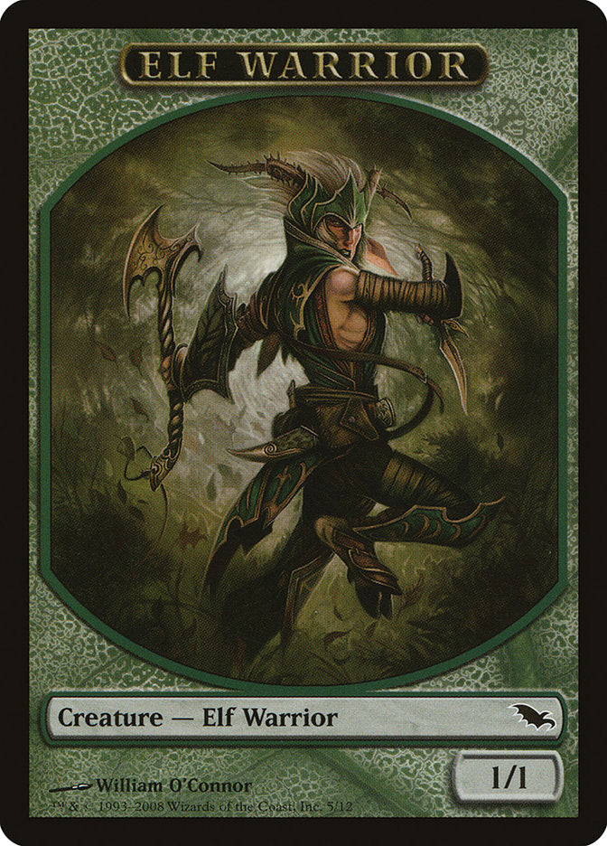 Elf Warrior Token (5/12) [Shadowmoor Tokens] | Black Swamp Games