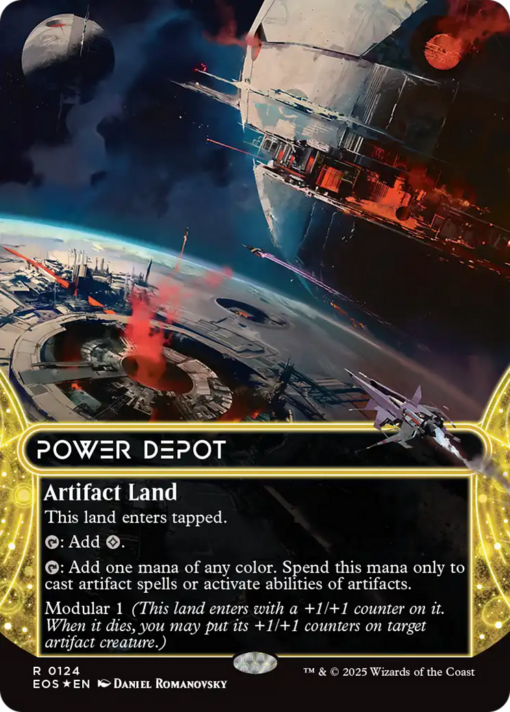 Power Depot (0124) (Borderless) (Galaxy Foil) [Edge of Eternities: Stellar Sights] | Black Swamp Games