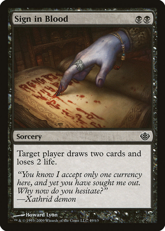 Sign in Blood [Duel Decks: Garruk vs. Liliana] | Black Swamp Games