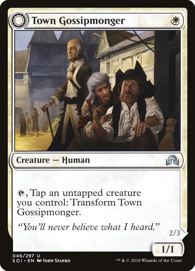 Town Gossipmonger // Incited Rabble [Shadows over Innistrad] | Black Swamp Games