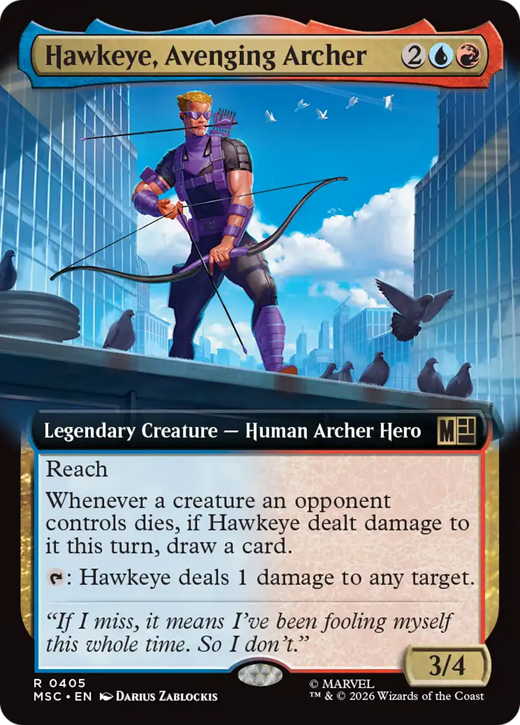 Hawkeye, Avenging Archer (Extended Art) [Marvel Super Heroes Commander] | Black Swamp Games