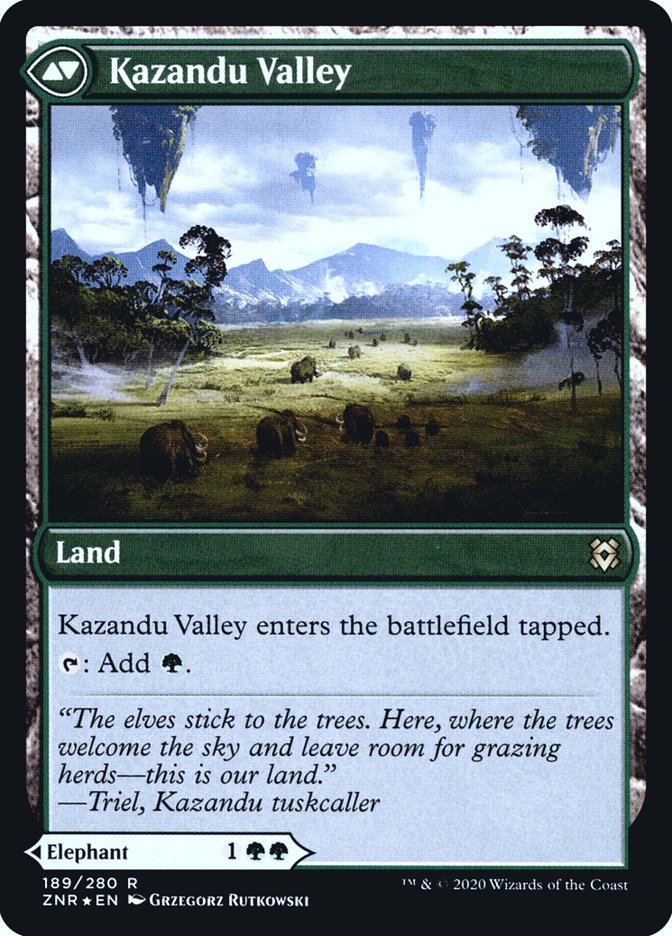 Kazandu Mammoth // Kazandu Valley [Zendikar Rising Prerelease Promos] | Black Swamp Games