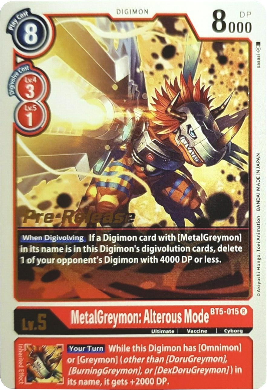 MetalGreymon: Alterous Mode [BT5-015] [Battle of Omni Pre-Release Promos] | Black Swamp Games