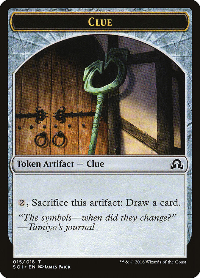 Clue Token (015/018) [Shadows over Innistrad Tokens] | Black Swamp Games