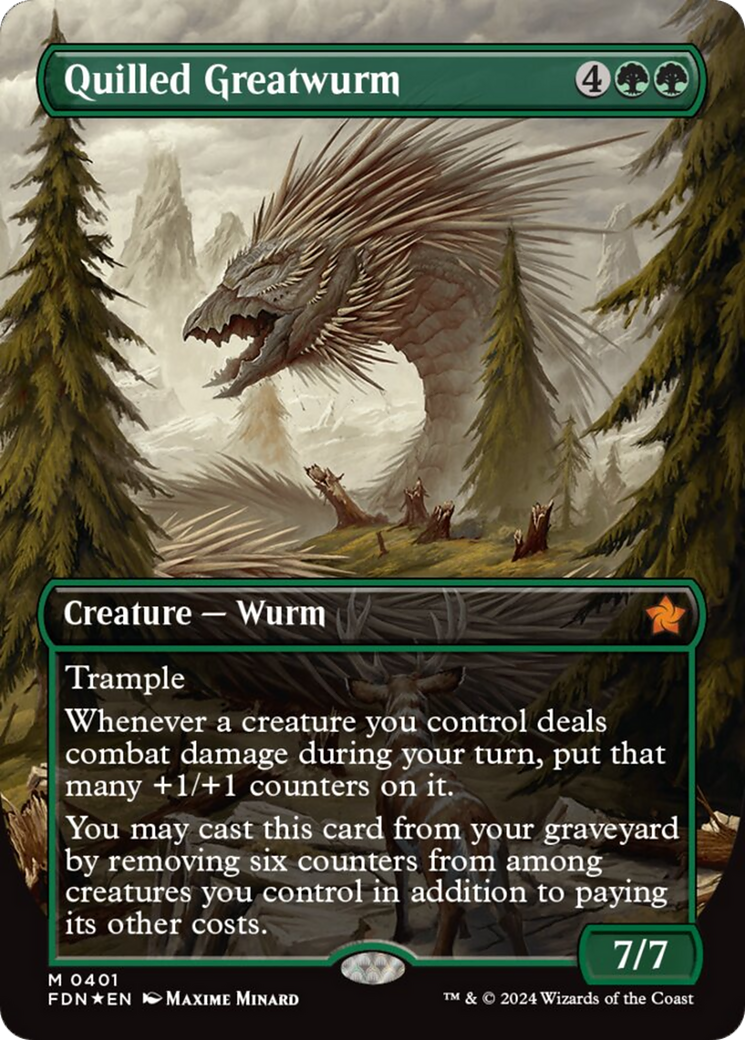 Quilled Greatwurm (Borderless) (Mana Foil) [Foundations] | Black Swamp Games