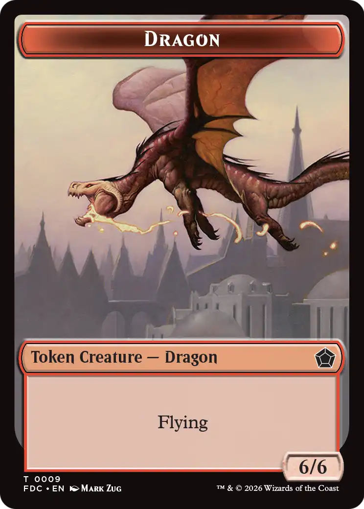 Dragon (0009) // Treasure Double-Sided Token [Foundations Commander Tokens] | Black Swamp Games
