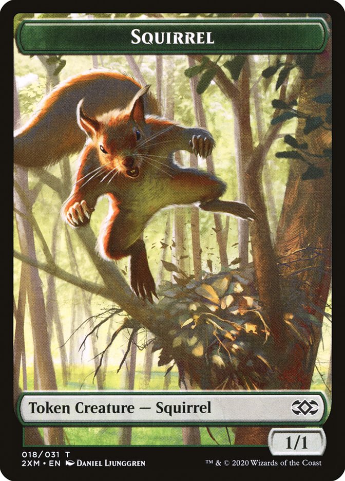 Soldier // Squirrel Double-Sided Token [Double Masters Tokens] | Black Swamp Games