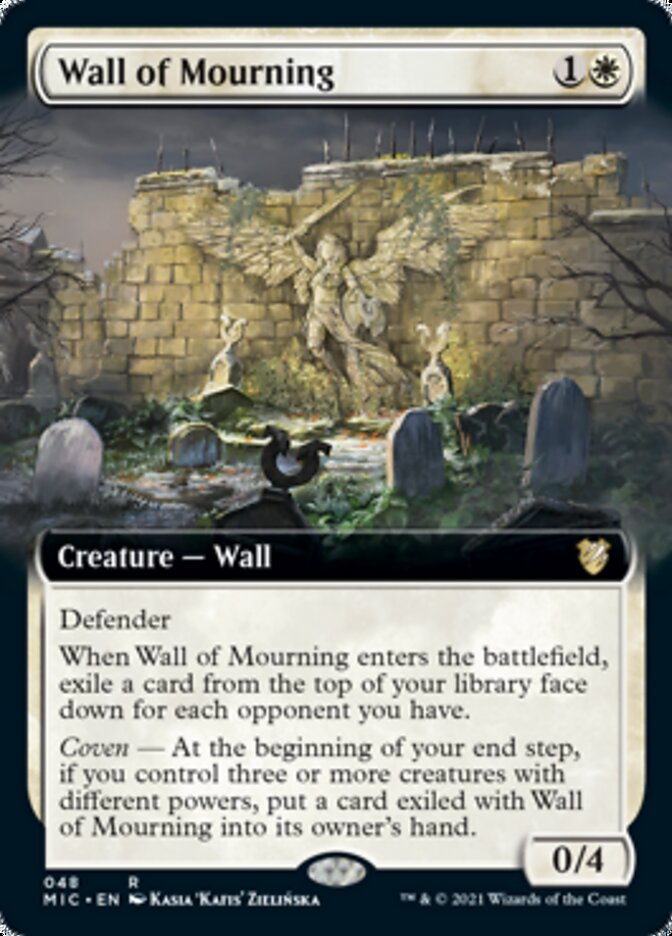 Wall of Mourning (Extended Art) [Innistrad: Midnight Hunt Commander] | Black Swamp Games