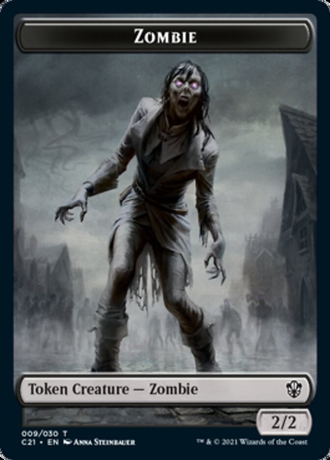 Zombie // Horror Double-Sided Token [Commander 2021 Tokens] | Black Swamp Games