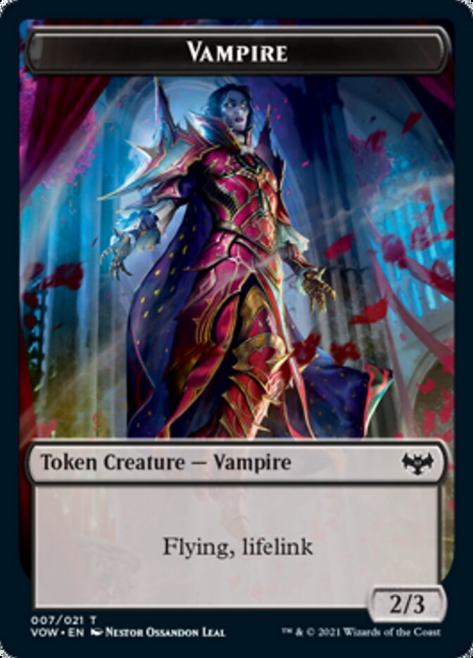 Human (001) // Vampire (007) Double-Sided Token [Innistrad: Crimson Vow Tokens] | Black Swamp Games