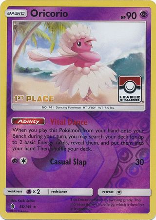 Oricorio (55/145) (League Promo 1st Place) [Sun & Moon: Guardians Rising] | Black Swamp Games