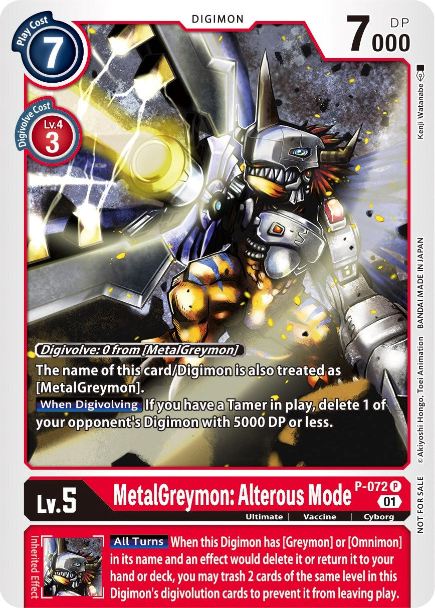 MetalGreymon: Alterous Mode [P-072] (Update Pack) [Promotional Cards] | Black Swamp Games