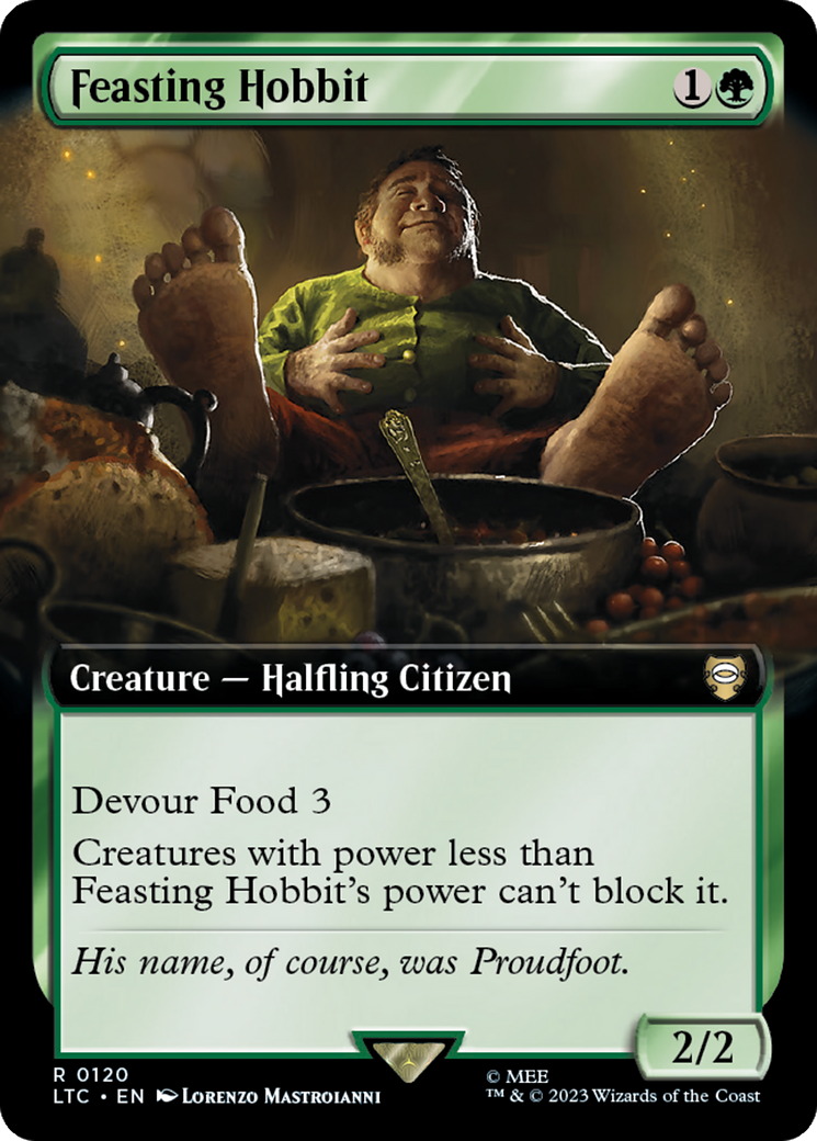Feasting Hobbit (Extended Art) [The Lord of the Rings: Tales of Middle-Earth Commander] | Black Swamp Games