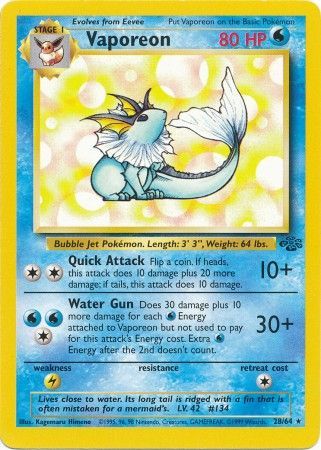 Vaporeon (28/64) [Jungle Unlimited] | Black Swamp Games