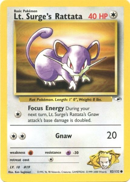 Lt. Surge's Rattata (82/132) [Gym Heroes Unlimited] | Black Swamp Games