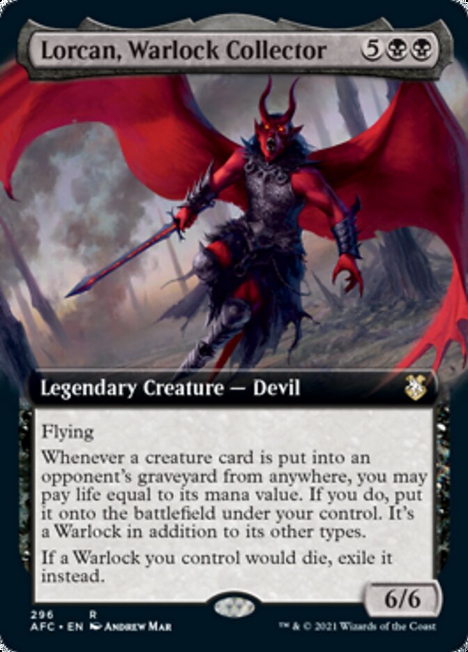 Lorcan, Warlock Collector (Extended Art) [Dungeons & Dragons: Adventures in the Forgotten Realms Commander] | Black Swamp Games