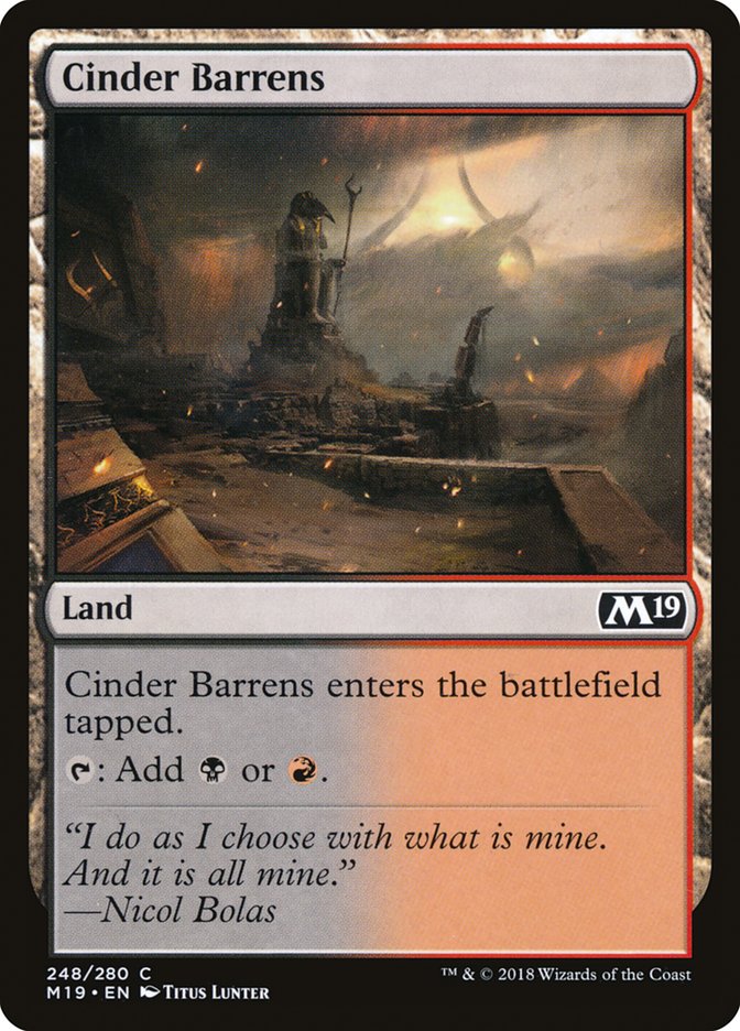 Cinder Barrens [Core Set 2019] | Black Swamp Games