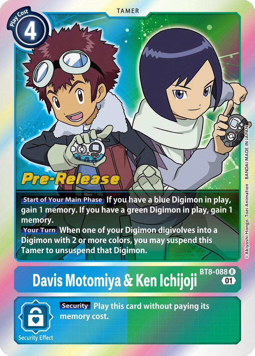 Davis Motomiya & Ken Ichijoji [BT8-088] [New Awakening Pre-Release Cards] | Black Swamp Games