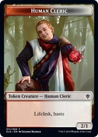 Human Cleric // Food (17) Double-Sided Token [Throne of Eldraine Tokens] | Black Swamp Games