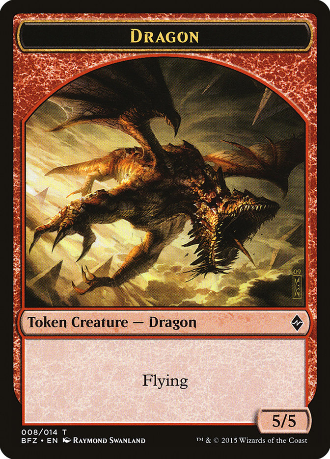 Dragon Token [Battle for Zendikar Tokens] | Black Swamp Games
