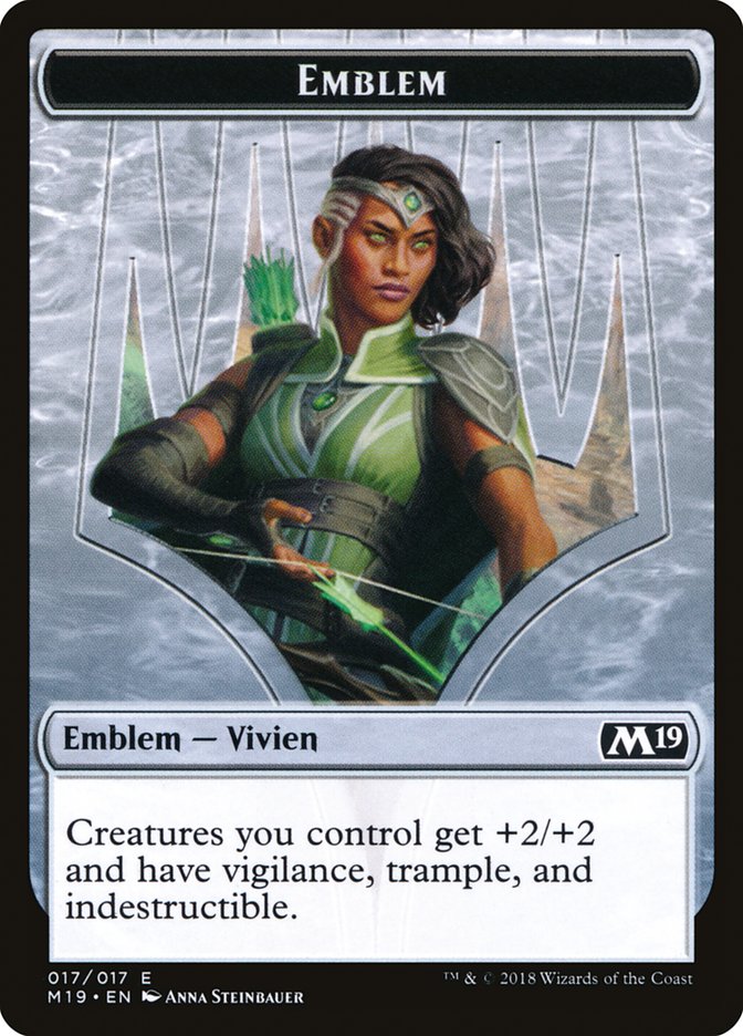 Vivien Reid Emblem [Core Set 2019 Tokens] | Black Swamp Games