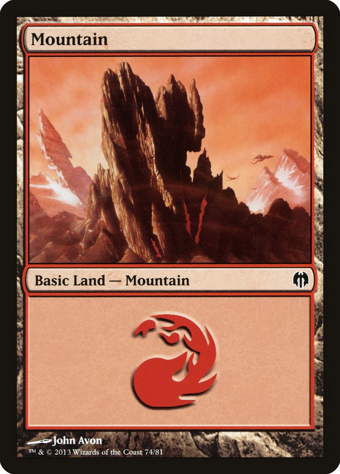 Mountain (74) [Duel Decks: Heroes vs. Monsters] | Black Swamp Games