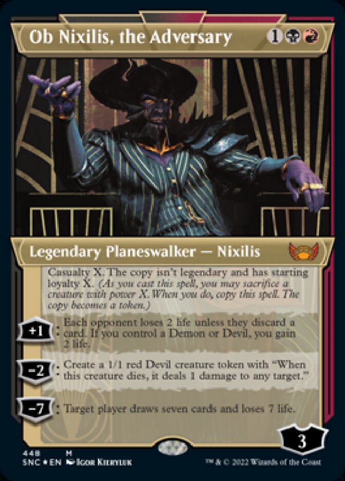 Ob Nixilis, the Adversary (Showcase Art Deco Foil Etched) [Streets of New Capenna] | Black Swamp Games