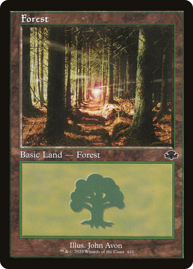 Forest (410) (Retro) [Dominaria Remastered] | Black Swamp Games
