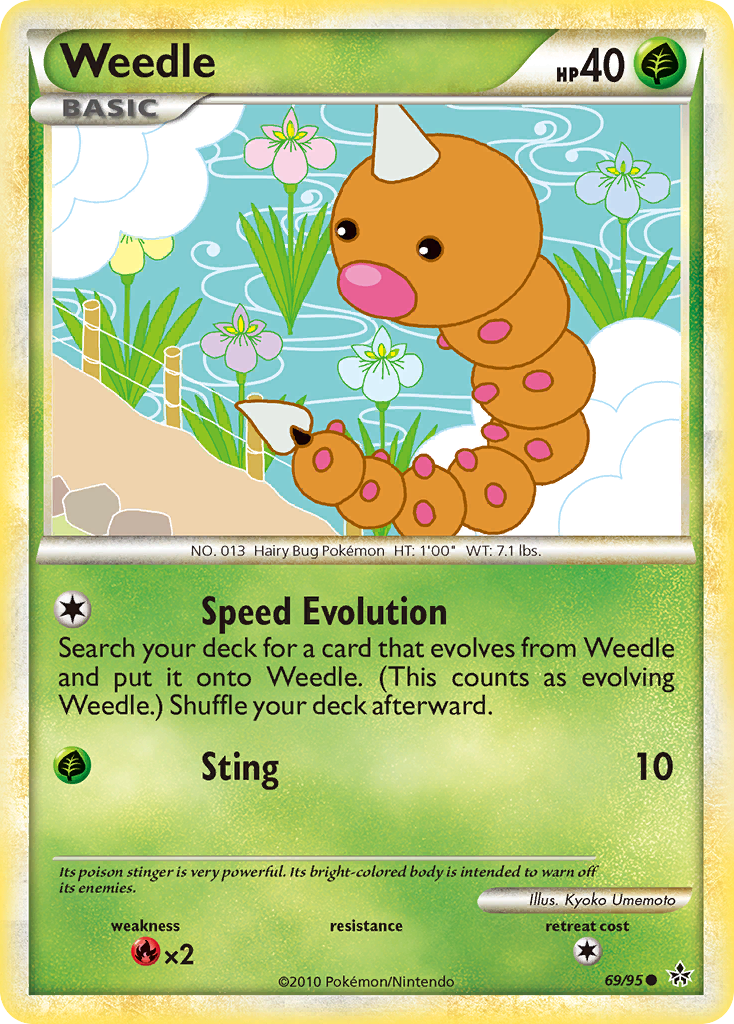 Weedle (69/95) [HeartGold & SoulSilver: Unleashed] | Black Swamp Games