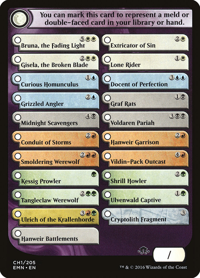 Eldritch Moon Checklist [Eldritch Moon Tokens] | Black Swamp Games
