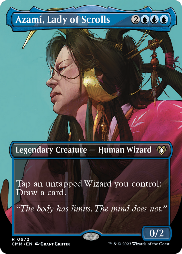 Azami, Lady of Scrolls (Borderless Profile) [Commander Masters] | Black Swamp Games