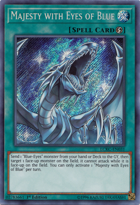 Majesty with Eyes of Blue [LCKC-EN031] Secret Rare | Black Swamp Games