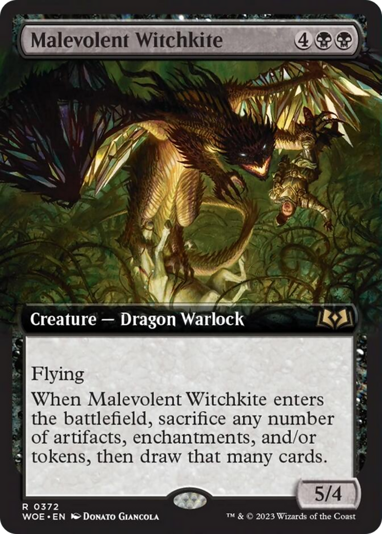 Malevolent Witchkite (Extended Art) [Wilds of Eldraine] | Black Swamp Games