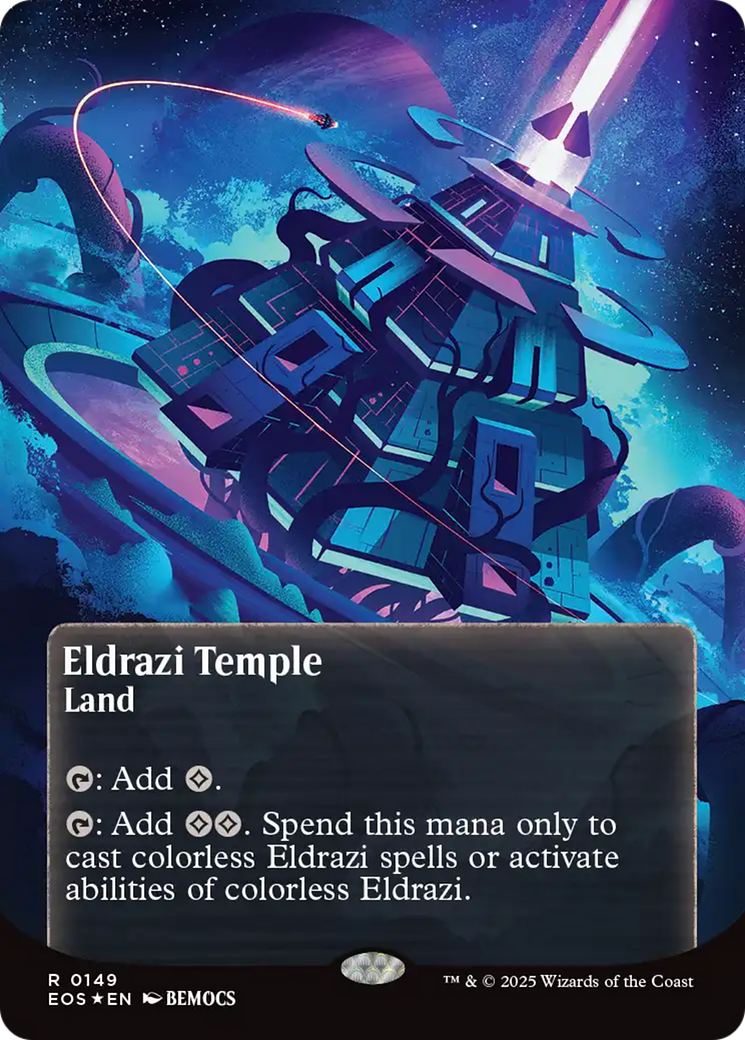 Eldrazi Temple (0149) (Borderless) (Galaxy Foil) [Edge of Eternities: Stellar Sights] | Black Swamp Games