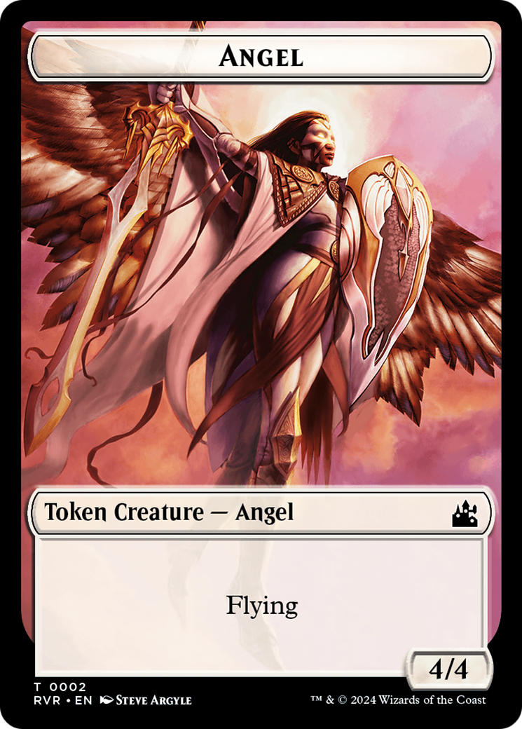 Elf Knight // Angel (0002) Double-Sided Token [Ravnica Remastered Tokens] | Black Swamp Games