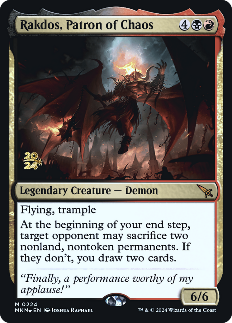 Rakdos, Patron of Chaos [Murders at Karlov Manor Prerelease Promos] | Black Swamp Games