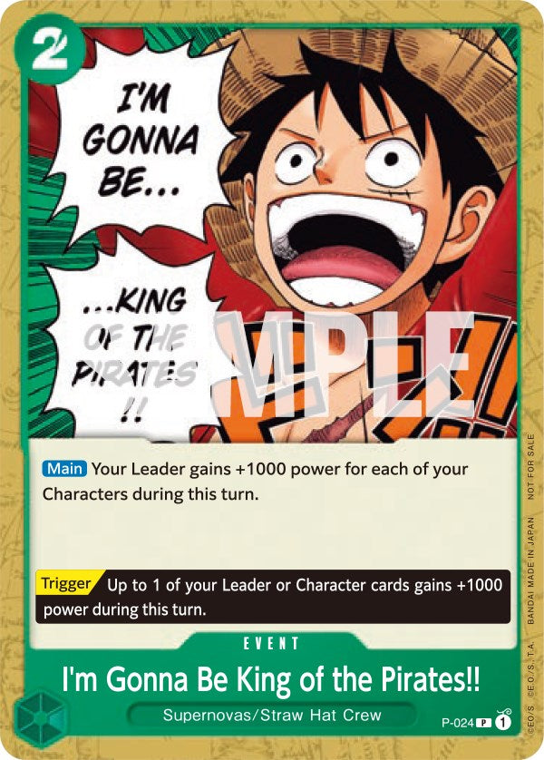 I'm Gonna Be King of the Pirates!! [One Piece Promotion Cards] | Black Swamp Games