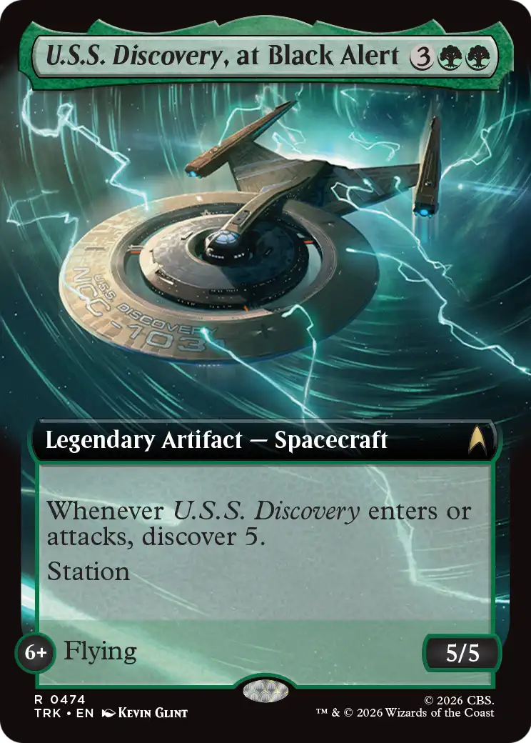U.S.S. Discovery, at Black Alert (Extended Art) [Star Trek] | Black Swamp Games