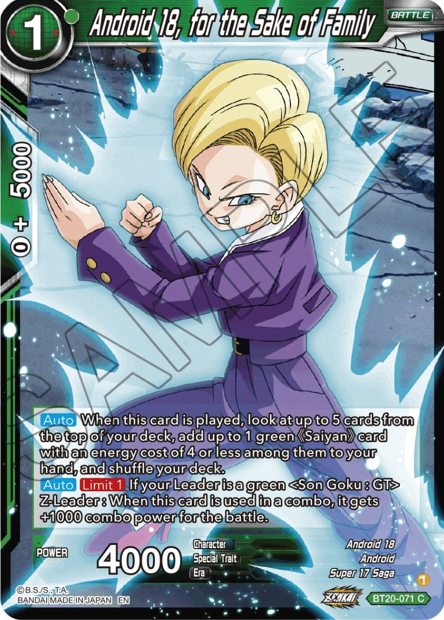 Android 18, for the Sake of Family (BT20-071) [Power Absorbed] | Black Swamp Games