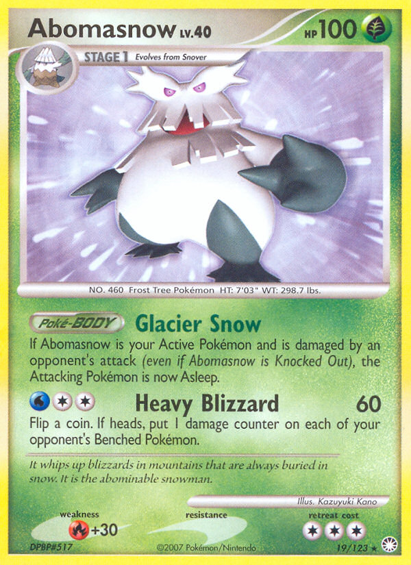 Abomasnow (19/123) [Diamond & Pearl: Mysterious Treasures] | Black Swamp Games