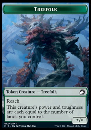 Zombie (005) // Treefolk Double-Sided Token [Innistrad: Midnight Hunt Tokens] | Black Swamp Games