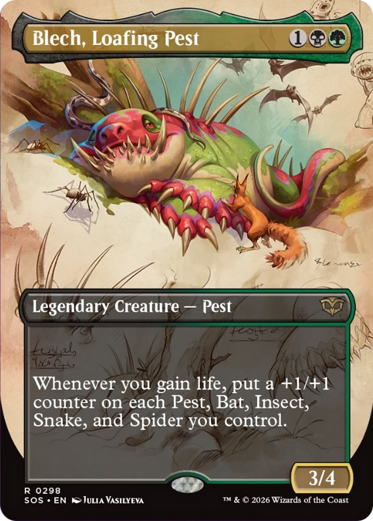 Blech, Loafing Pest (Borderless) [Secrets of Strixhaven] | Black Swamp Games