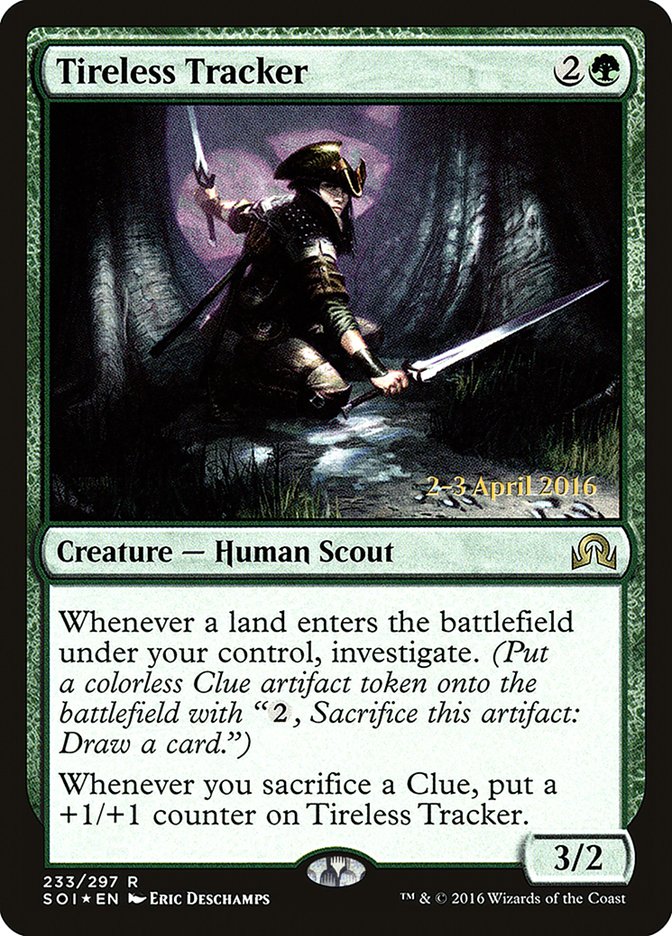 Tireless Tracker [Shadows over Innistrad Prerelease Promos] | Black Swamp Games