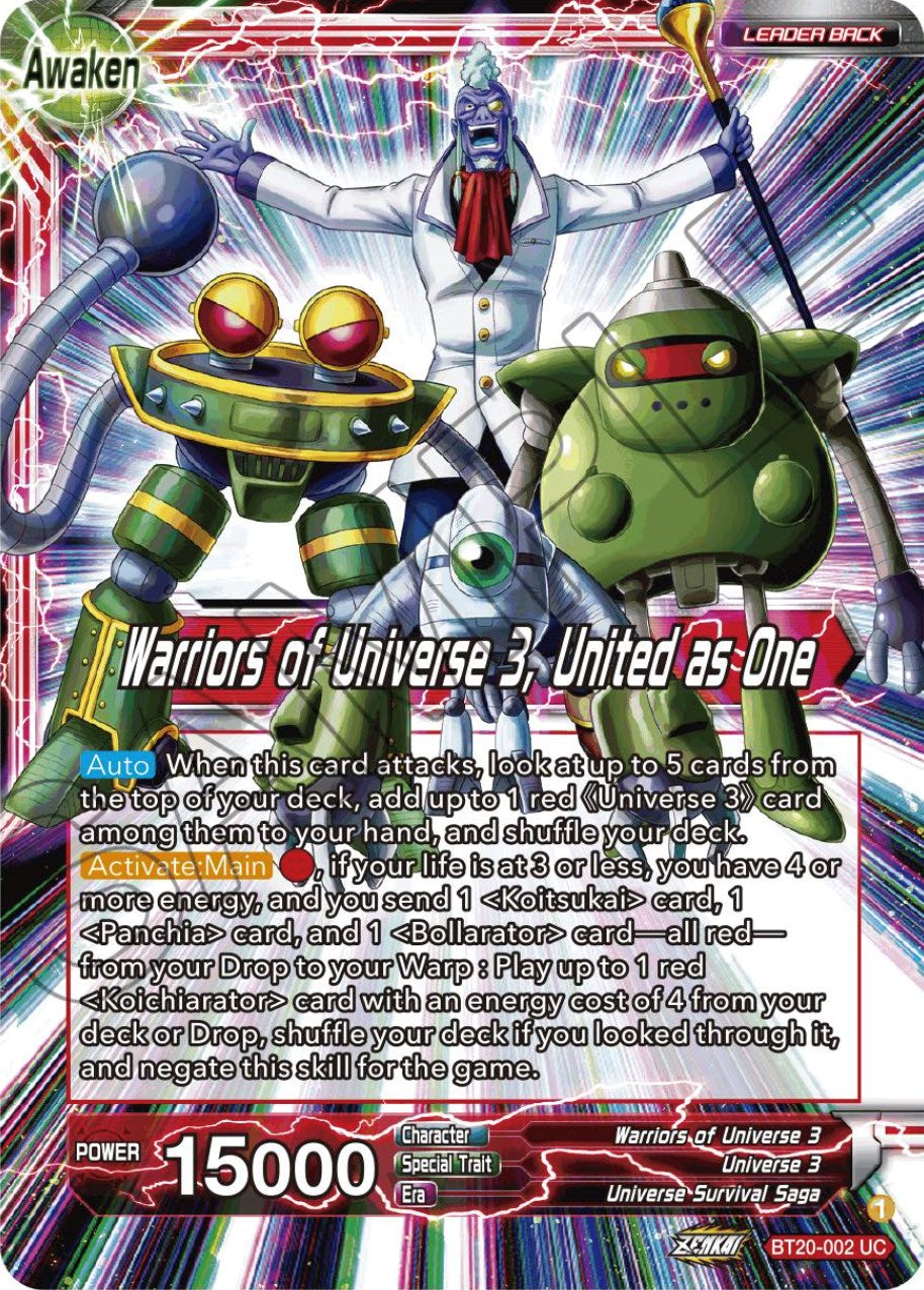 Paparoni // Warriors of Universe 3, United as One (BT20-002) [Power Absorbed] | Black Swamp Games
