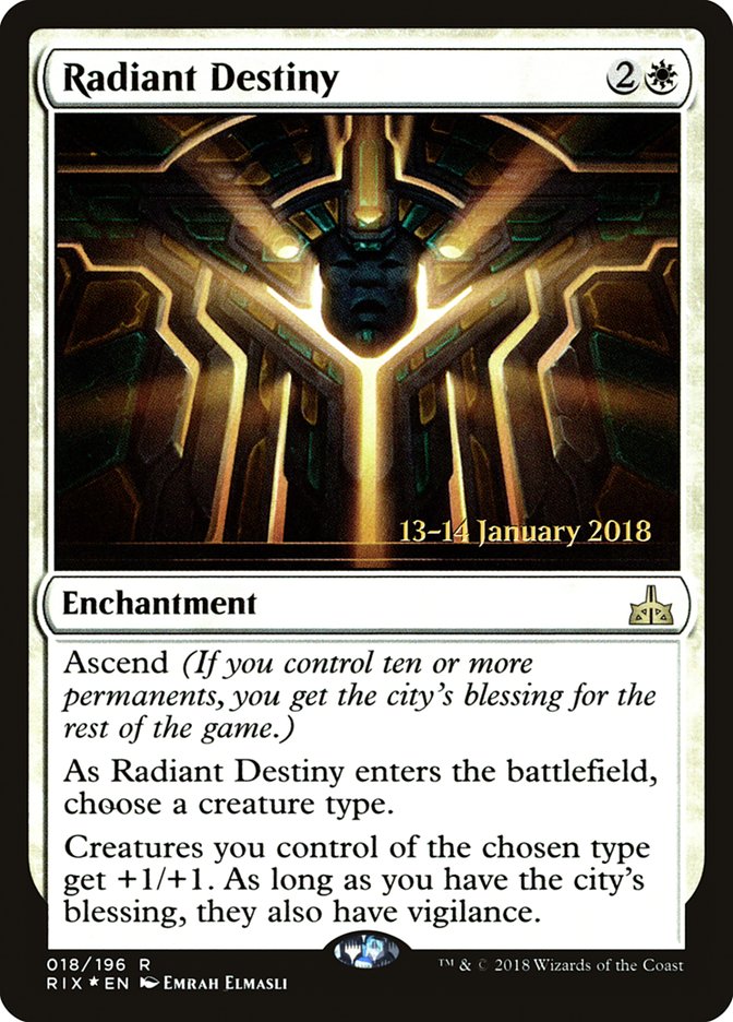 Radiant Destiny [Rivals of Ixalan Prerelease Promos] | Black Swamp Games