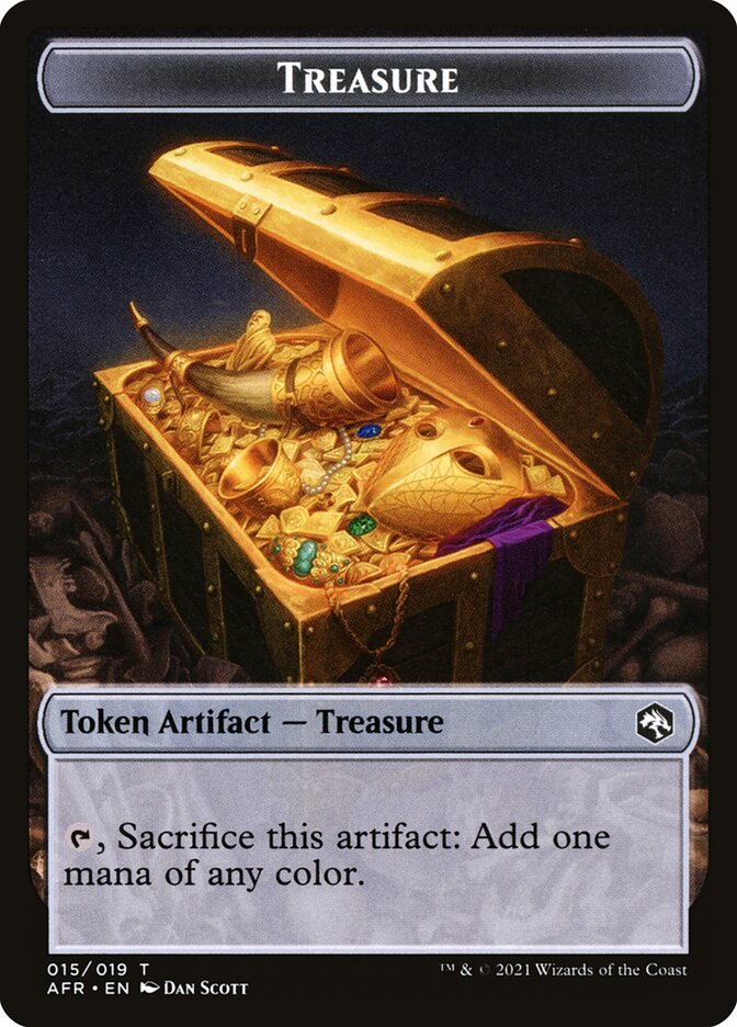 Thopter // Treasure Double-Sided Token [Dungeons & Dragons: Adventures in the Forgotten Realms Commander Tokens] | Black Swamp Games