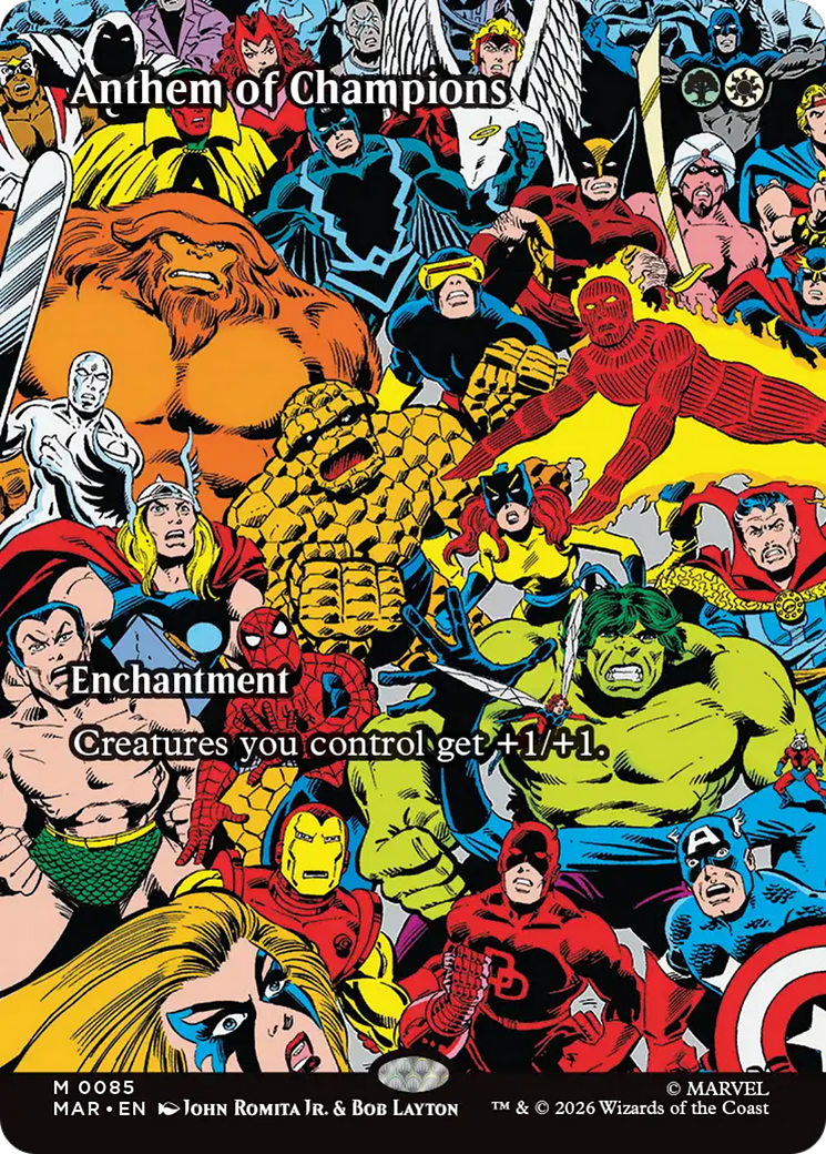 Anthem of Champions (Borderless) [Marvel Universe: Eternal-Legal] | Black Swamp Games