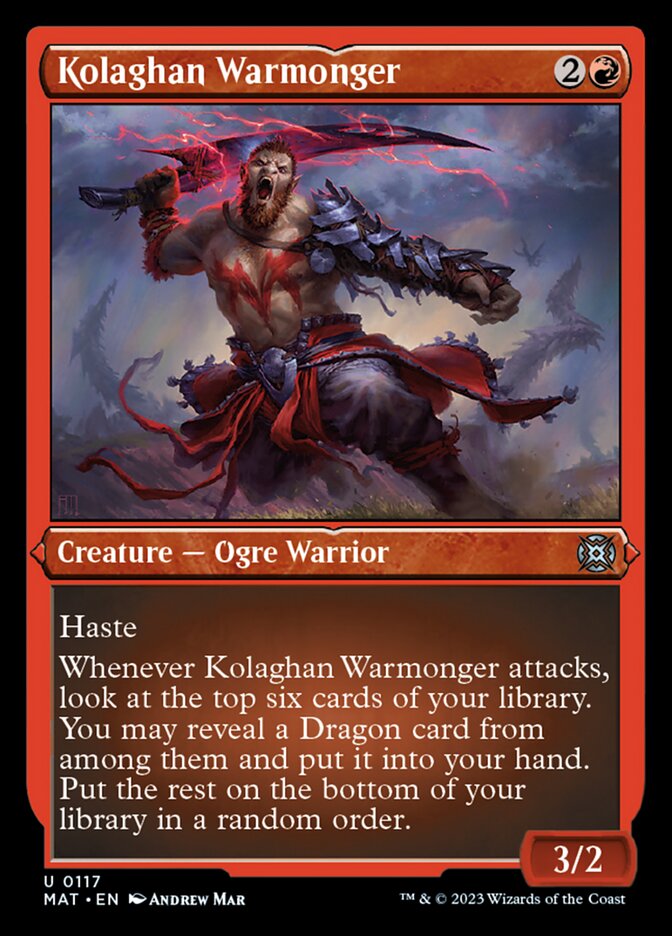Kolaghan Warmonger (Foil Etched) [March of the Machine: The Aftermath] | Black Swamp Games